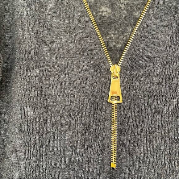 Soft Surroundings Blue Knit Quarter Zip Pullover Sweater Womens M Preppy Fall - Picture 6 of 8